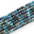 Fil chrysocolle shattuckite Namibie AA+ perles facettées 3 - 4mm - La Boite à Cailloux