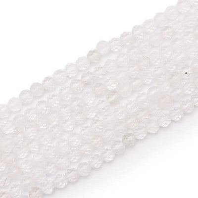 Hilo de cristal de roca Brasil AA cuentas facetadas 3-4mm