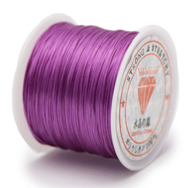 Fil élastique lila 0,5mm - 50m - La Boite à Cailloux