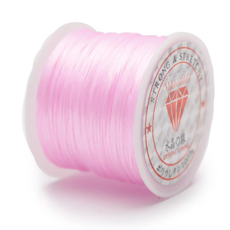 Fil élastique rose 0,5mm - 50m - La Boite à Cailloux
