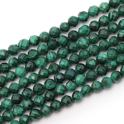 Hilo de malaquita Congo AA cuentas facetadas 3-4mm