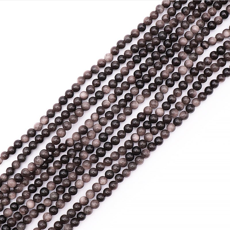 Fil obsidienne argentée Mexique A - La Boite à Cailloux