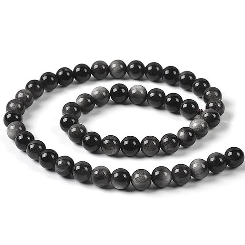 Fil obsidienne argentée Mexique A - La Boite à Cailloux