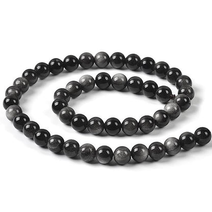 Fil obsidienne argentée Mexique A - La Boite à Cailloux