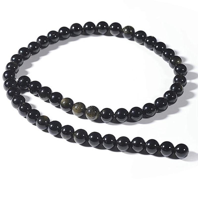 Fil obsidienne dorée Mexique A - La Boite à Cailloux