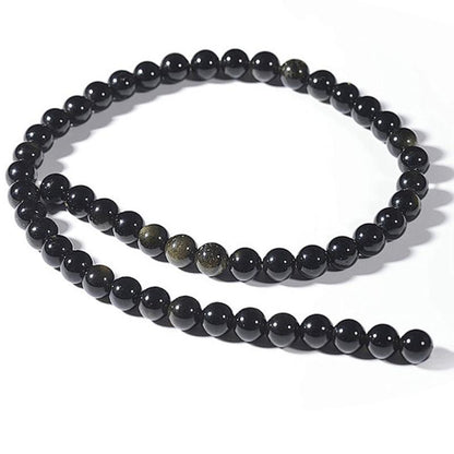 Fil obsidienne dorée Mexique A - La Boite à Cailloux