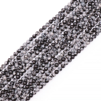 Fil obsidienne neige Mexique A - La Boite à Cailloux