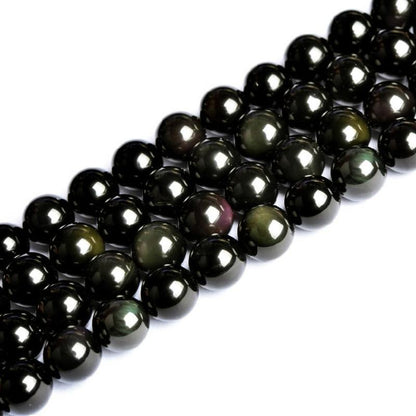 Fil obsidienne oeil céleste Mexique AA - La Boite à Cailloux