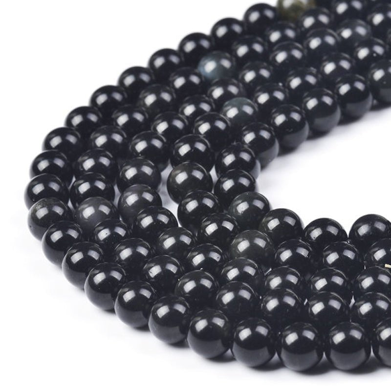 Fil obsidienne oeil céleste Mexique AA - La Boite à Cailloux