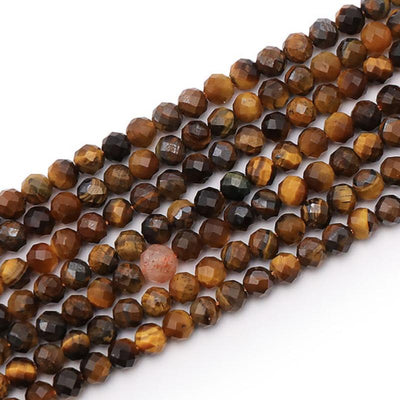 Hilo ojo de tigre Sudáfrica AA cuentas facetadas 3-4mm