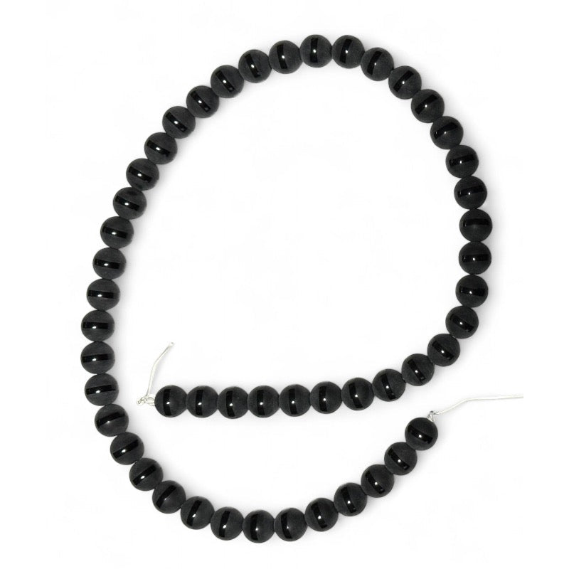 Fil onyx semi polie Inde GRADE A - La Boite à Cailloux