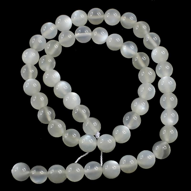 Fil pierre de lune beige Inde AA - La Boite à Cailloux
