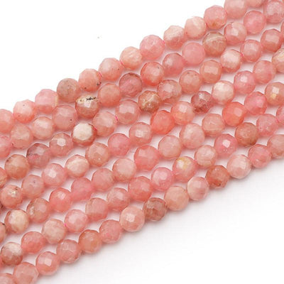 Argentinian rhodochrosite thread AA faceted beads 3-4mm