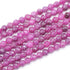 Fil rubis chauffé Inde A perles facettées 3 - 4mm - La Boite à Cailloux