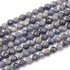 Fil saphir Inde AB perles facettées 3 - 4mm - La Boite à Cailloux