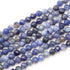 Fil sodalite Brésil A perles facettées 3 - 4mm - La Boite à Cailloux
