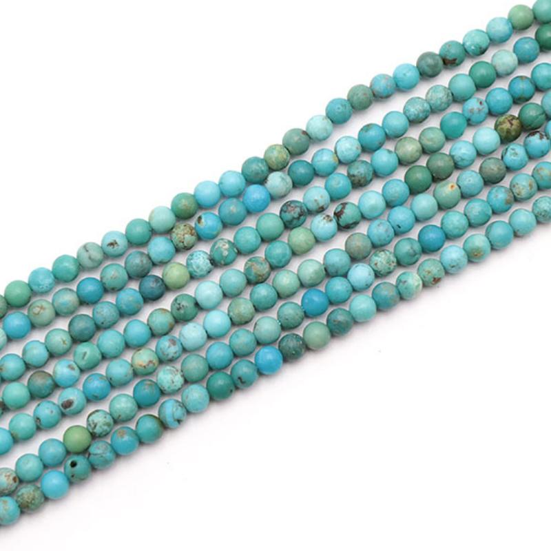 Fil turquoise Arizona A+ boules 3 - 4mm - La Boite à Cailloux