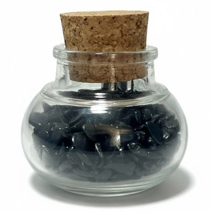 Flacon verre onyx Inde AA (mini - pierre roulée XS) - La Boite à Cailloux