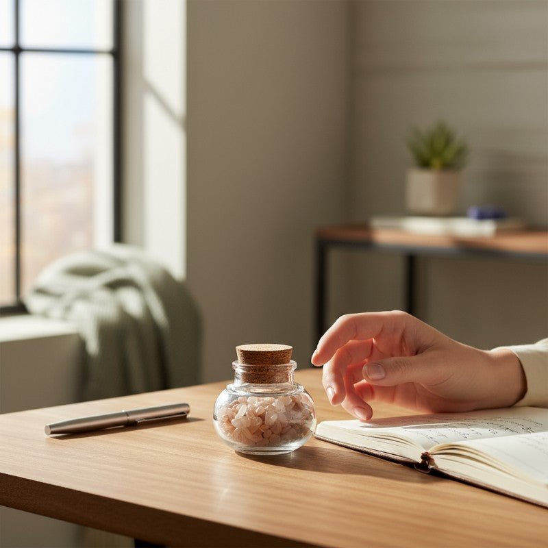 Flacon verre pierre de lune multicolore Inde AA (mini - pierre roulée XXS) - La Boite à Cailloux