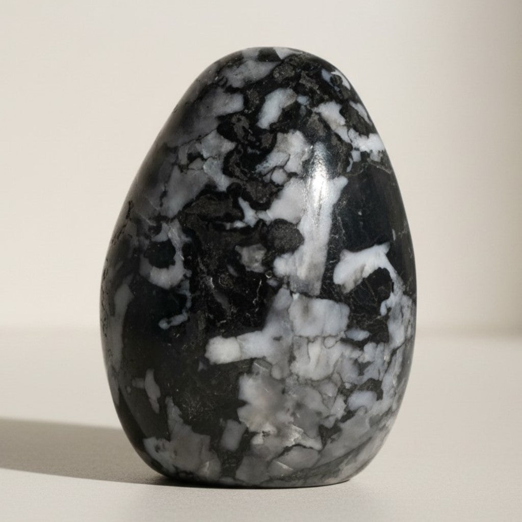 Gabbro (Merlinite mystique) Madagascar forme libre A - 256g - La Boite à Cailloux