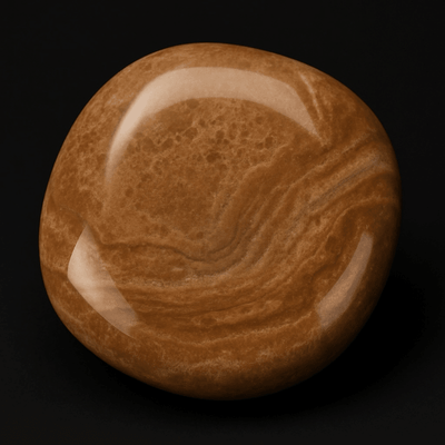 Brown aragonite pebble Austria A