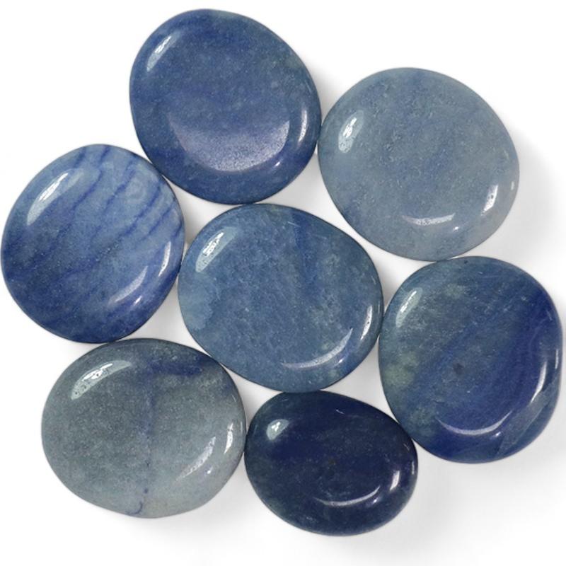 Galet aventurine bleue ou quartz bleu Brésil A - La Boite à Cailloux