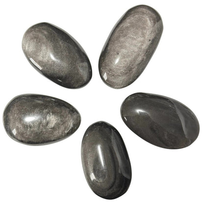 Galet obsidienne argentée Mexique AAA - La Boite à Cailloux