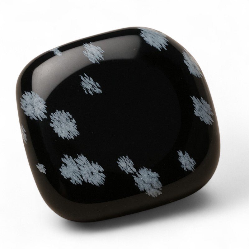 Galet obsidienne neige Mexique A - La Boite à Cailloux