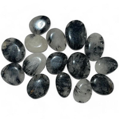 Quartz pebble tourmaline inclusions Brazil A