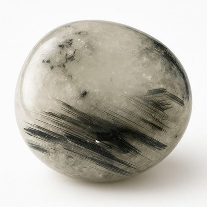 Galet quartz inclusions tourmaline Brésil A - La Boite à Cailloux