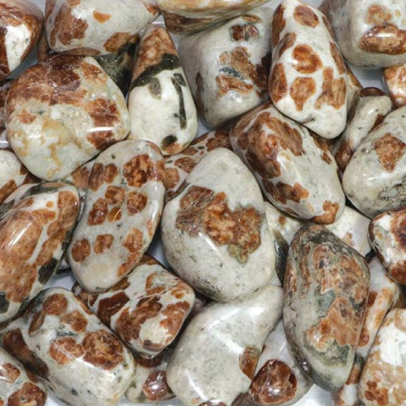 Grenat dans Epidote et Wollastonite Madagascar A+ (pierre roulée) - La Boite à Cailloux