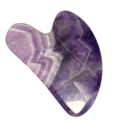 Gua Sha coeur améthyste Brésil A 80mm - La Boite à Cailloux