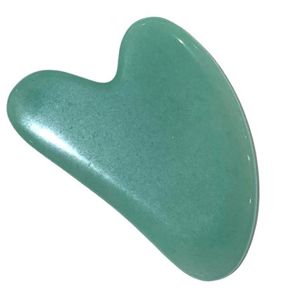 Gua Sha coeur aventurine verte Brésil A 80mm - La Boite à Cailloux