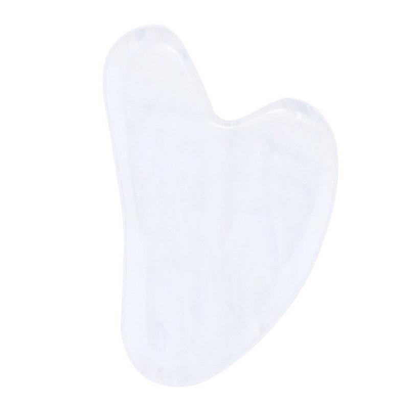Gua Sha coeur jade blanc Chine A 80mm - La Boite à Cailloux