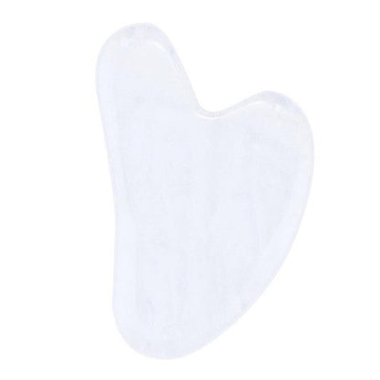 Gua Sha coeur jade blanc Chine A 80mm - La Boite à Cailloux