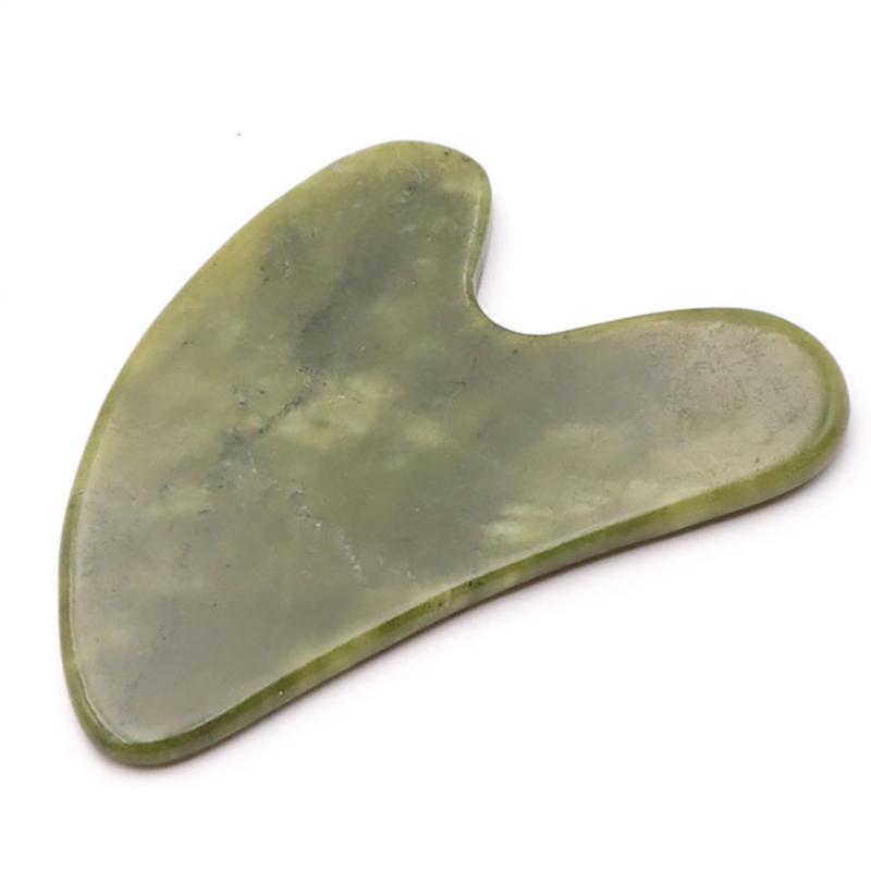 Gua Sha coeur jade néphrite Canada A 80mm - La Boite à Cailloux