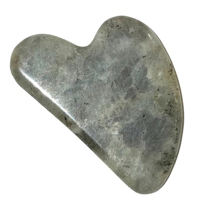 Gua Sha coeur labradorite Madagascar A 80mm - La Boite à Cailloux