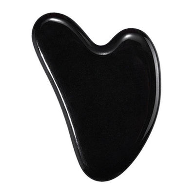 Gua Sha heart black obsidian Mexico A 80mm