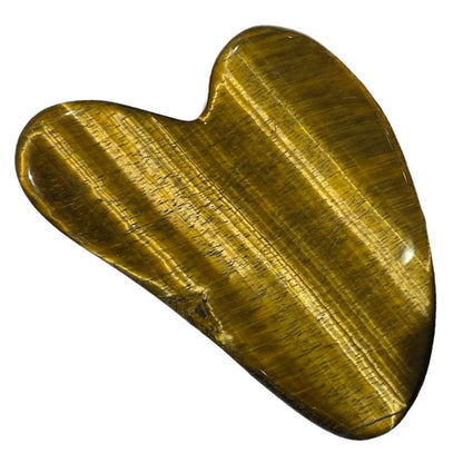 Gua Sha coeur oeil de tigre Afrique du Sud A 80mm - La Boite à Cailloux