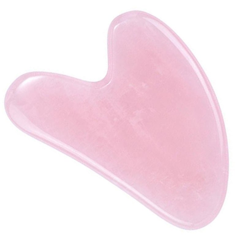 Gua Sha coeur quartz rose Brésil A 80mm - La Boite à Cailloux