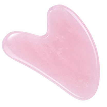 Gua Sha coeur quartz rose Brésil A 80mm - La Boite à Cailloux
