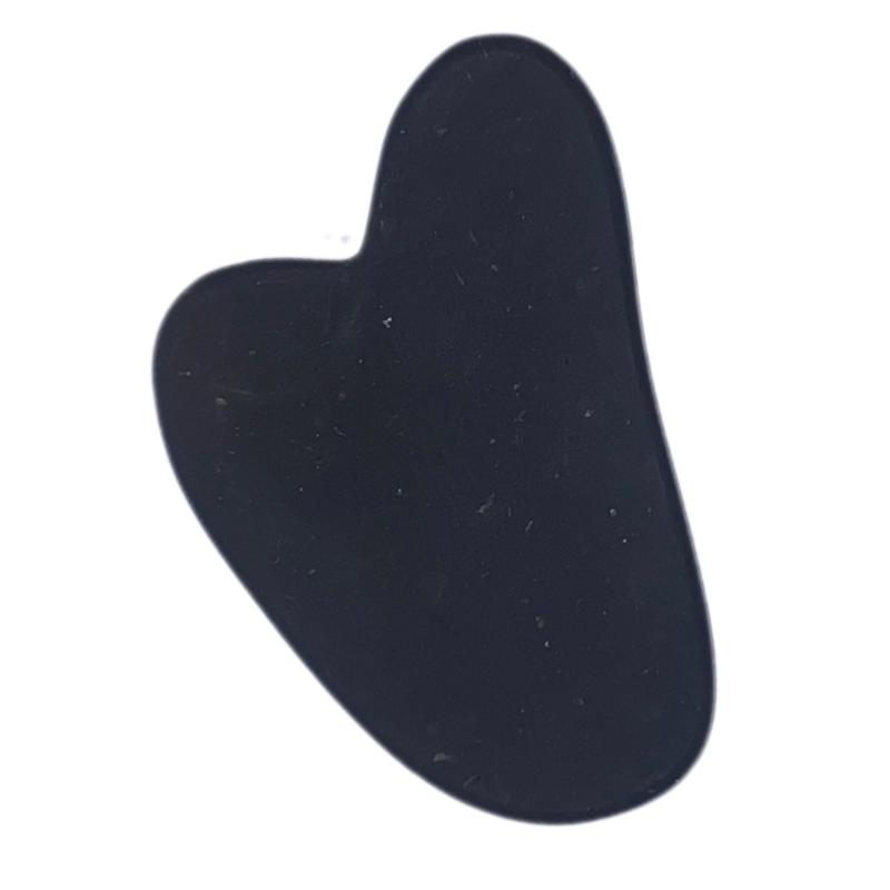 Gua Sha coeur shungite Russie AB 80mm - La Boite à Cailloux