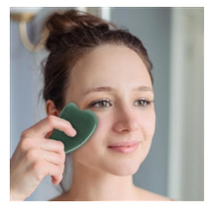 Gua Sha plume aventurine verte Brésil A 110mm - La Boite à Cailloux
