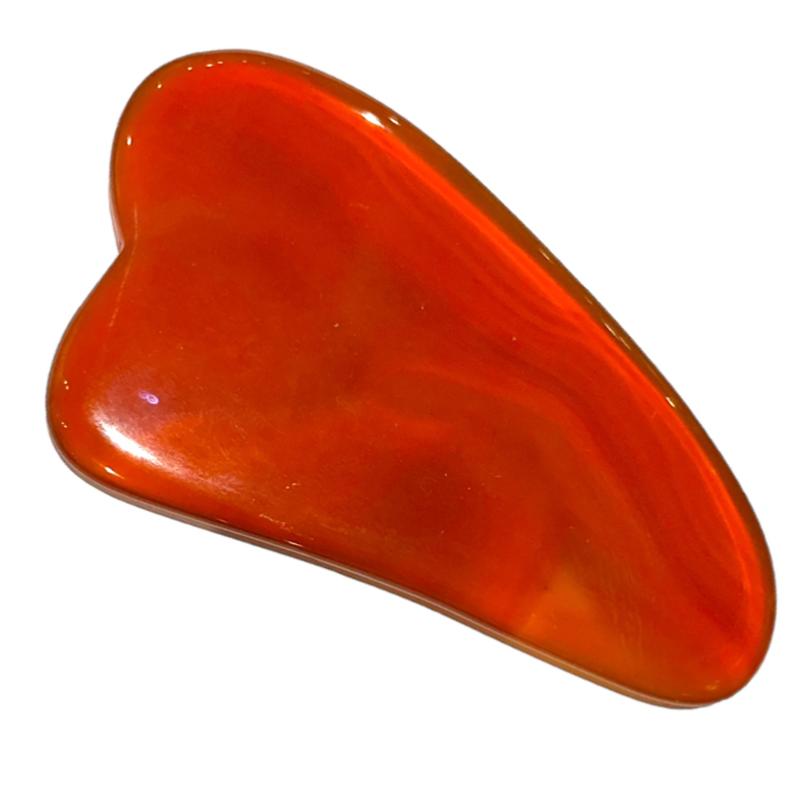 Gua Sha plume cornaline Brésil A 80mm - La Boite à Cailloux