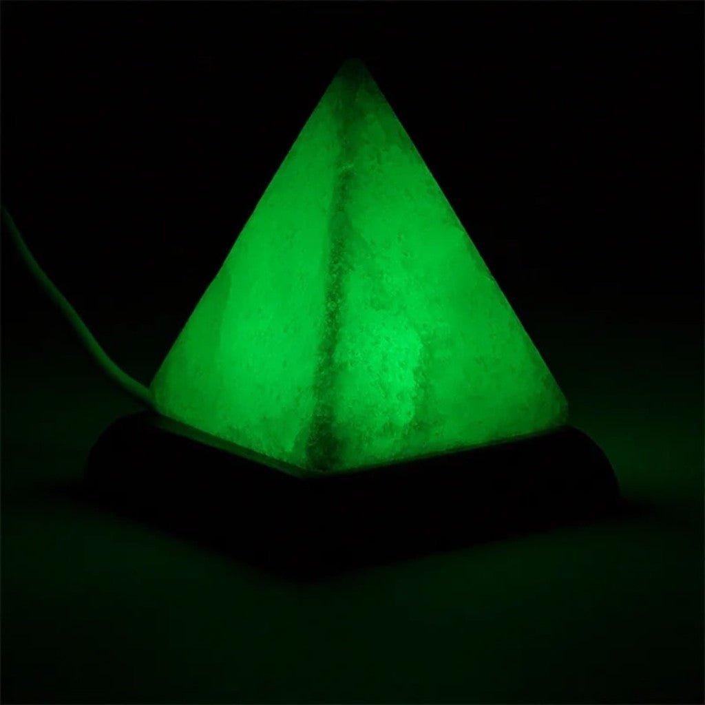 Lampe de sel Himalaya naturel pyramide USB LED 9cm - La Boite à Cailloux