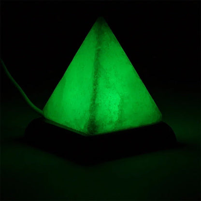 Lampe de sel Himalaya naturel pyramide USB LED 9cm - La Boite à Cailloux