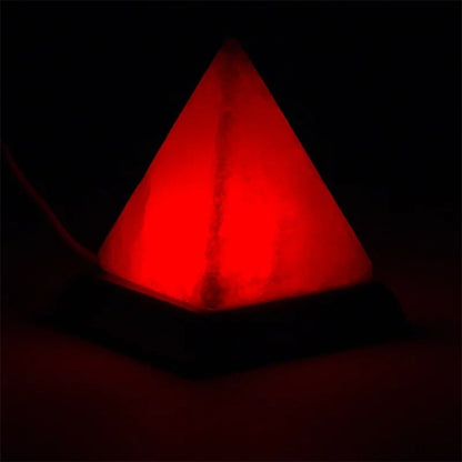 Lampe de sel Himalaya naturel pyramide USB LED 9cm - La Boite à Cailloux