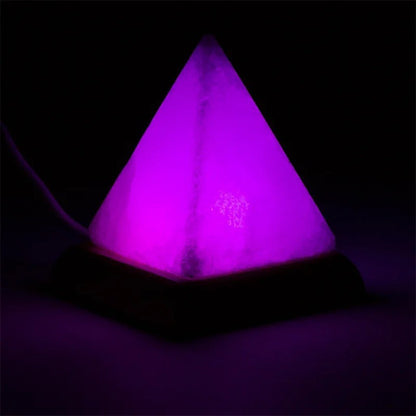 Lampe de sel Himalaya naturel pyramide USB LED 9cm - La Boite à Cailloux