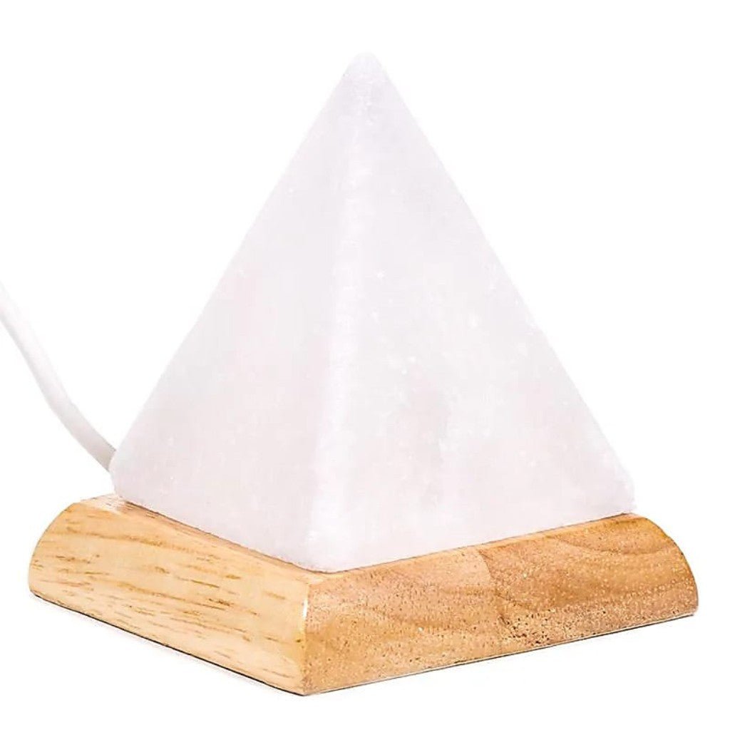 Lampe de sel Himalaya naturel pyramide USB LED 9cm - La Boite à Cailloux