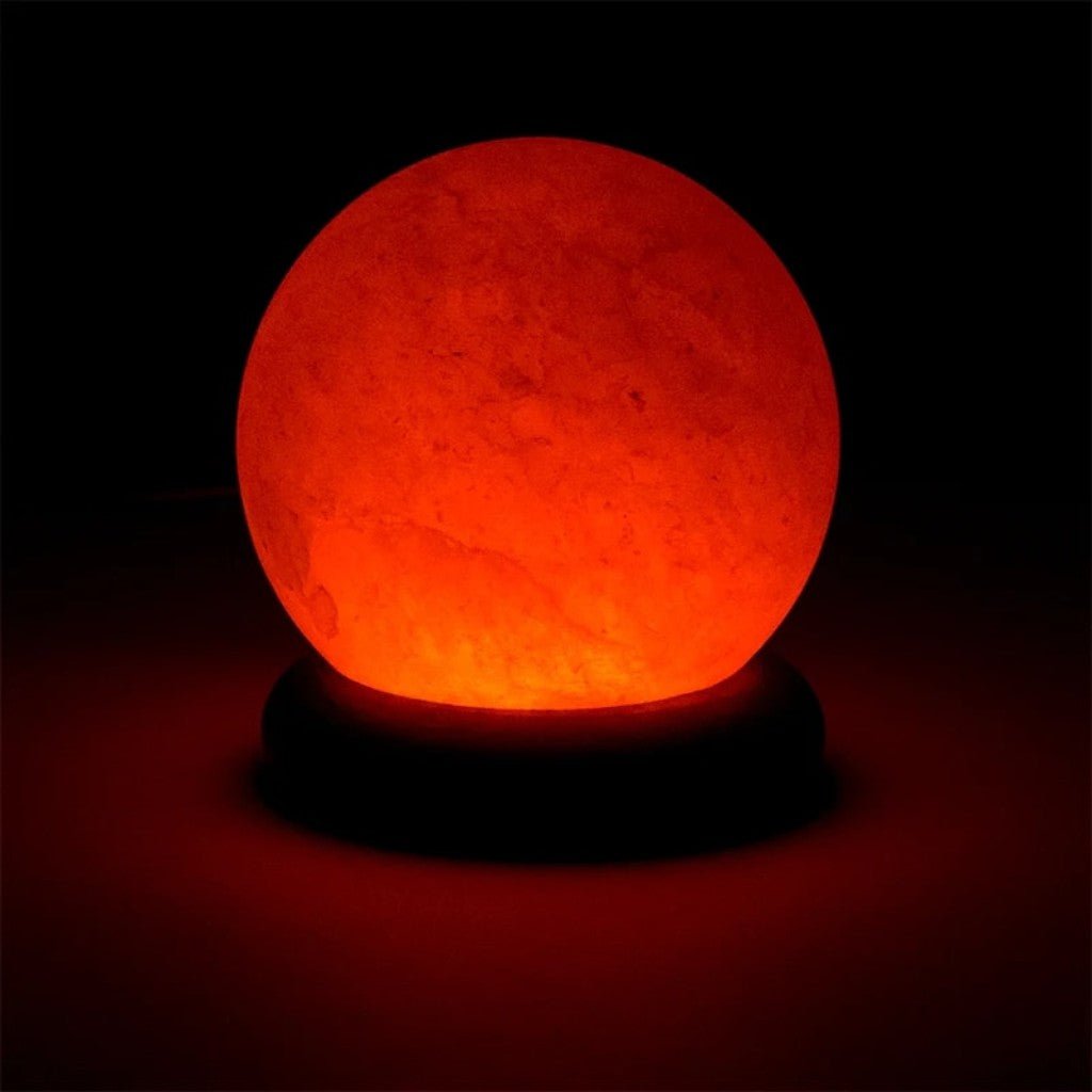Lampe de sel Himalaya naturel Sphère USB LED 9cm - La Boite à Cailloux